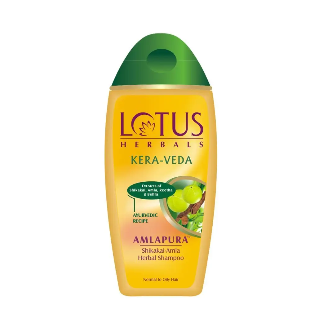 Lotus Herbals Kera-Veda Amlapura Shikakai - Amla Herbal Shampoo | Daily Use Shampoo | For Normal to Oily Hair | 200ml