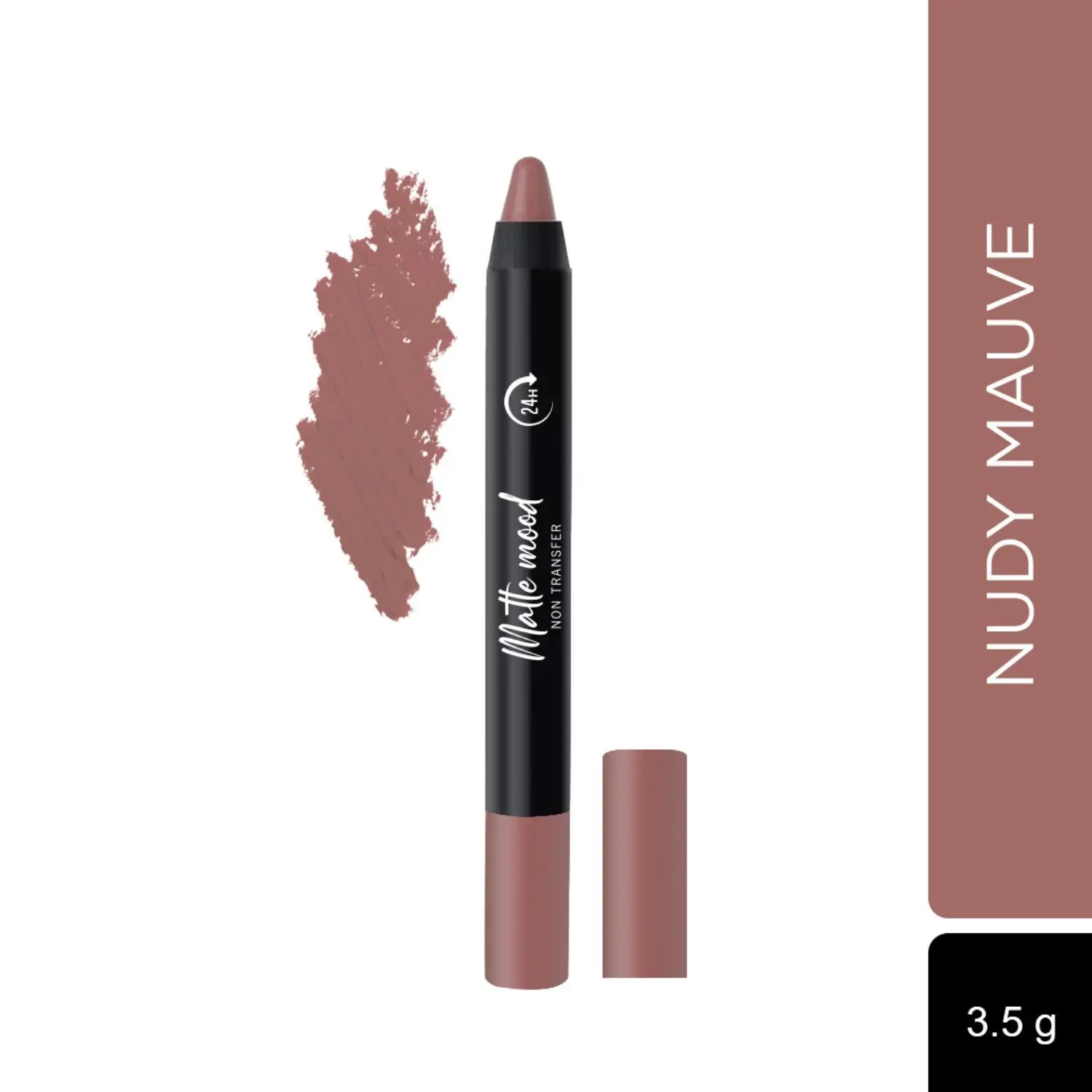 Seven Seas Matte Mood Non Transfer Crayon Lipstick 24Hrs Stay Nudy Mauve 3.5G