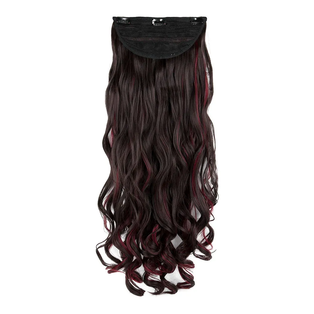 Streak Street Clip-in 30'' Beach Wavy Burgundy Hair Extensions