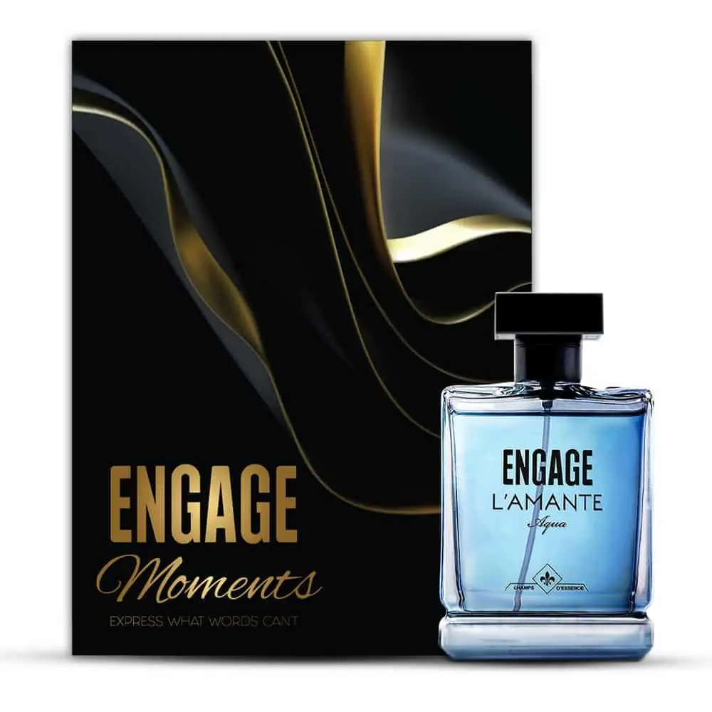 Engage L'amante Moments Aqua Perfume Gift Box For Men, Perfect for Gifting, Long Lasting and Premium, 100 ml