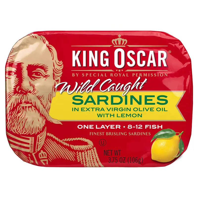 Wild Caught, Sardines In Extra Virgin Olive Oil, With Lemon, 3.75 oz (106 g)