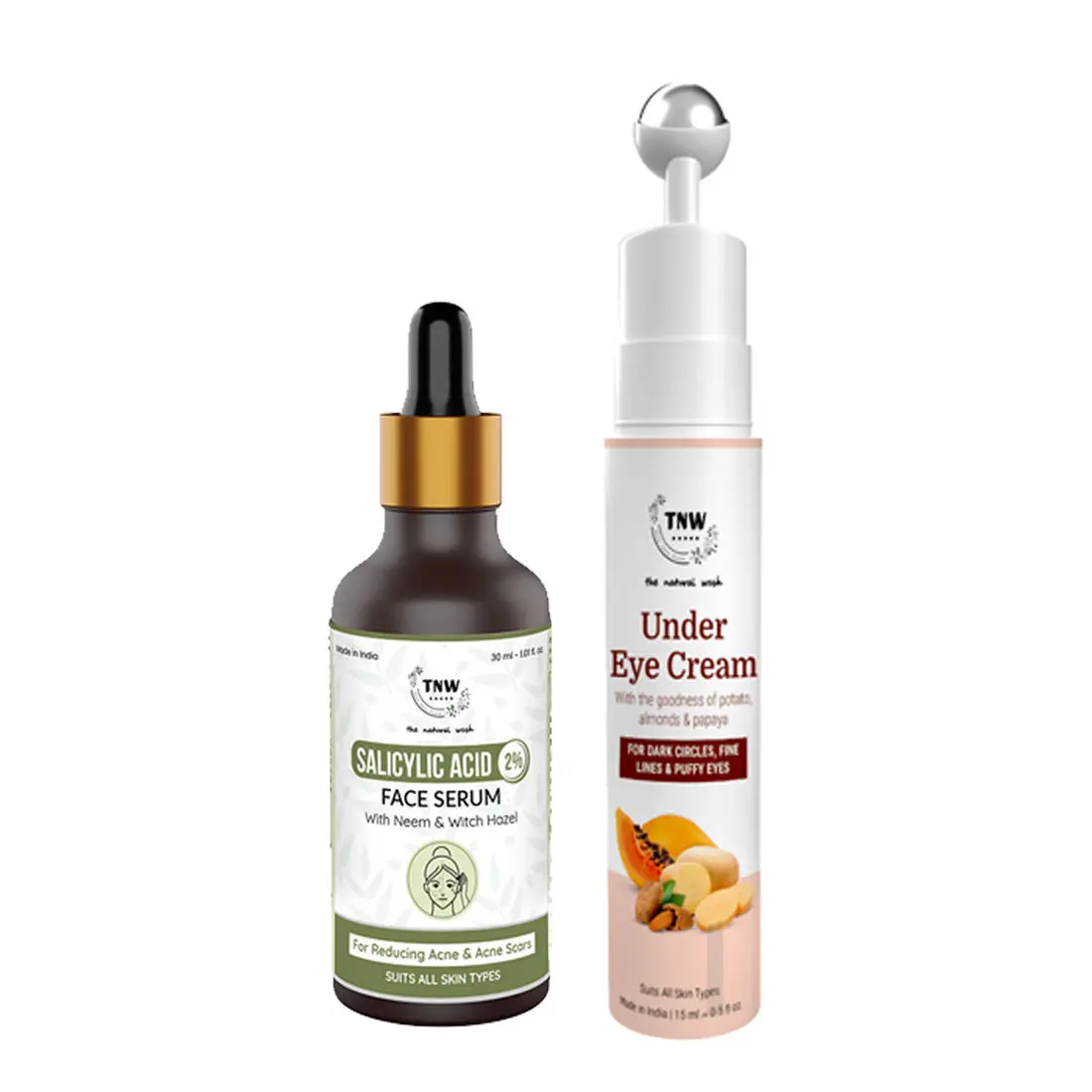 Combo of 2- Salicylic Acid Face Serum 30ml + Under Eye Cream 15gm