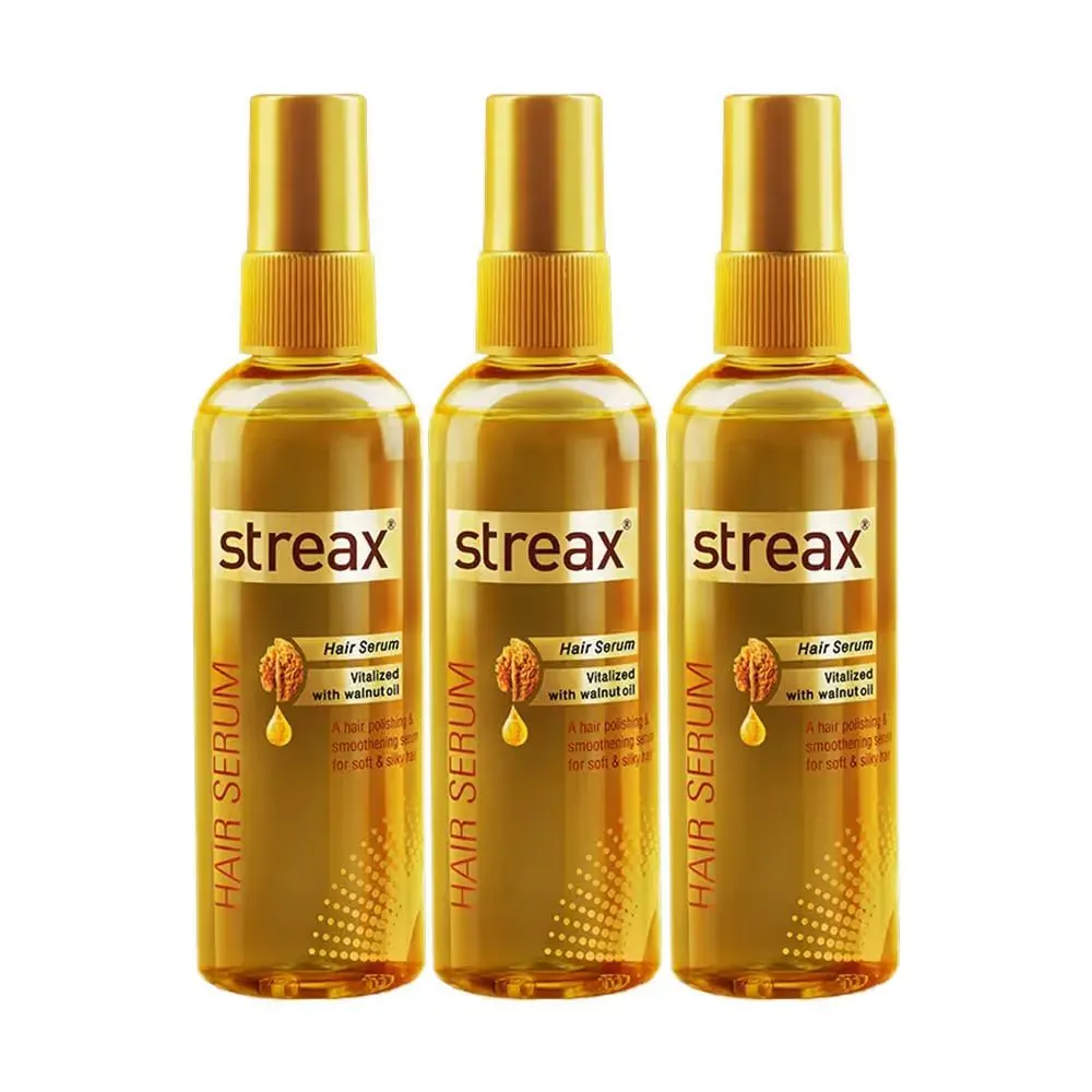 Streax Hair Serum vitalised with Walnut Oil (Pack of 3) | 3 Pcs