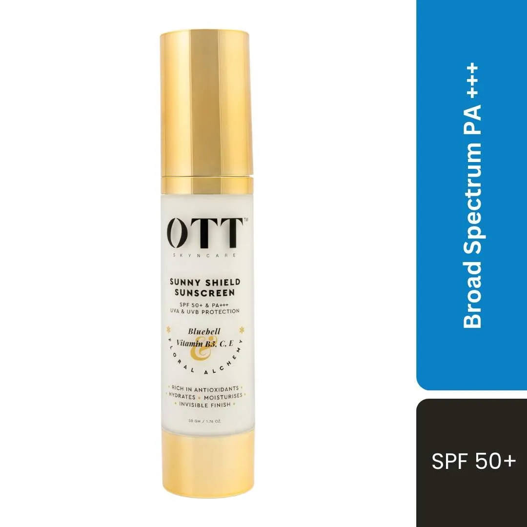 OTT SKYNCARE Sunny Shield Sunscreen SPF 50+ PA+++ With Vitamins, Niacinamide & Invisible Finish