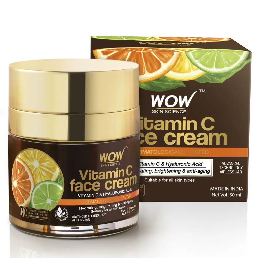 WOW Skin Science Vitamin C Cream for Skin  - Brightening . No Parabens, Silicones, Color, Mineral Oil & Synthetic Fragrance - 50mL