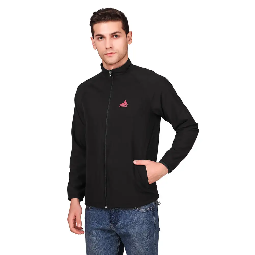 Fitinc NS Jacket for Men & Boys with Two Side Zipper Pockets,  Black  Small