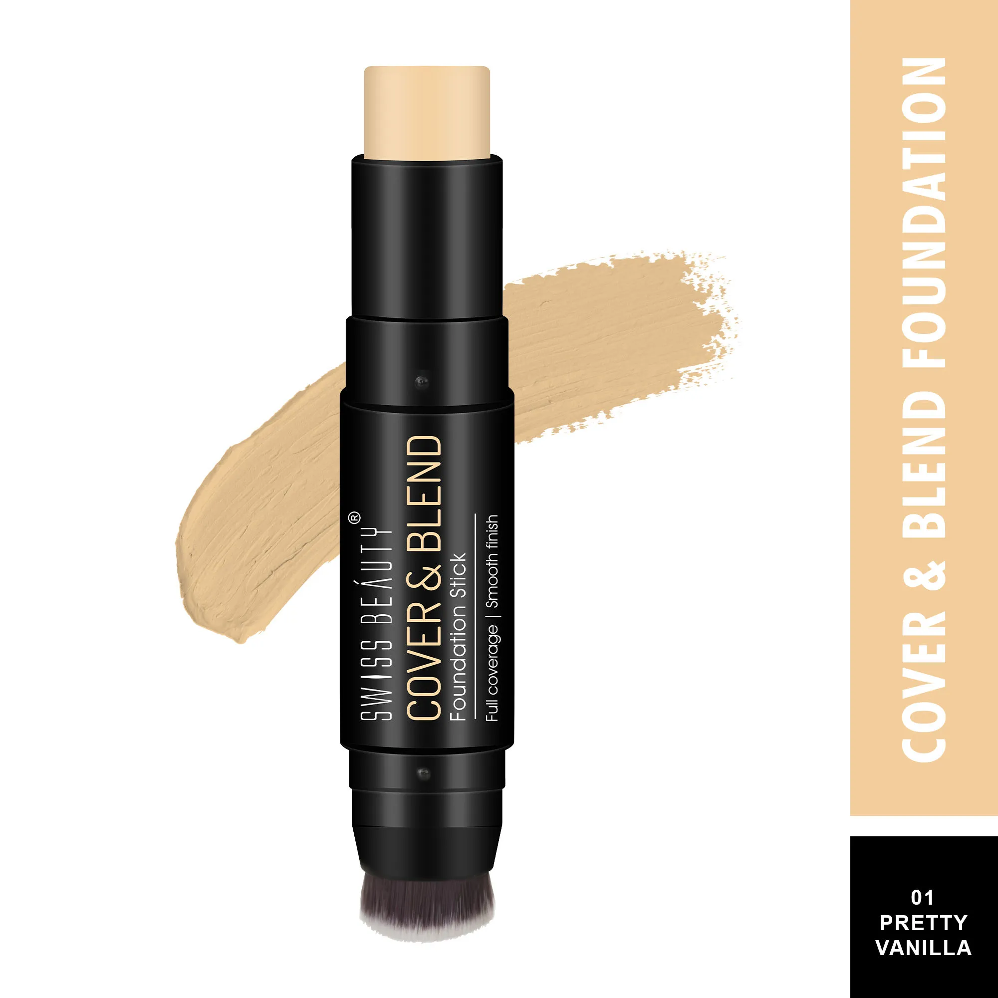 Swiss Beauty Cover & Blend Stick Foundation - 01 Pretty Vanilla