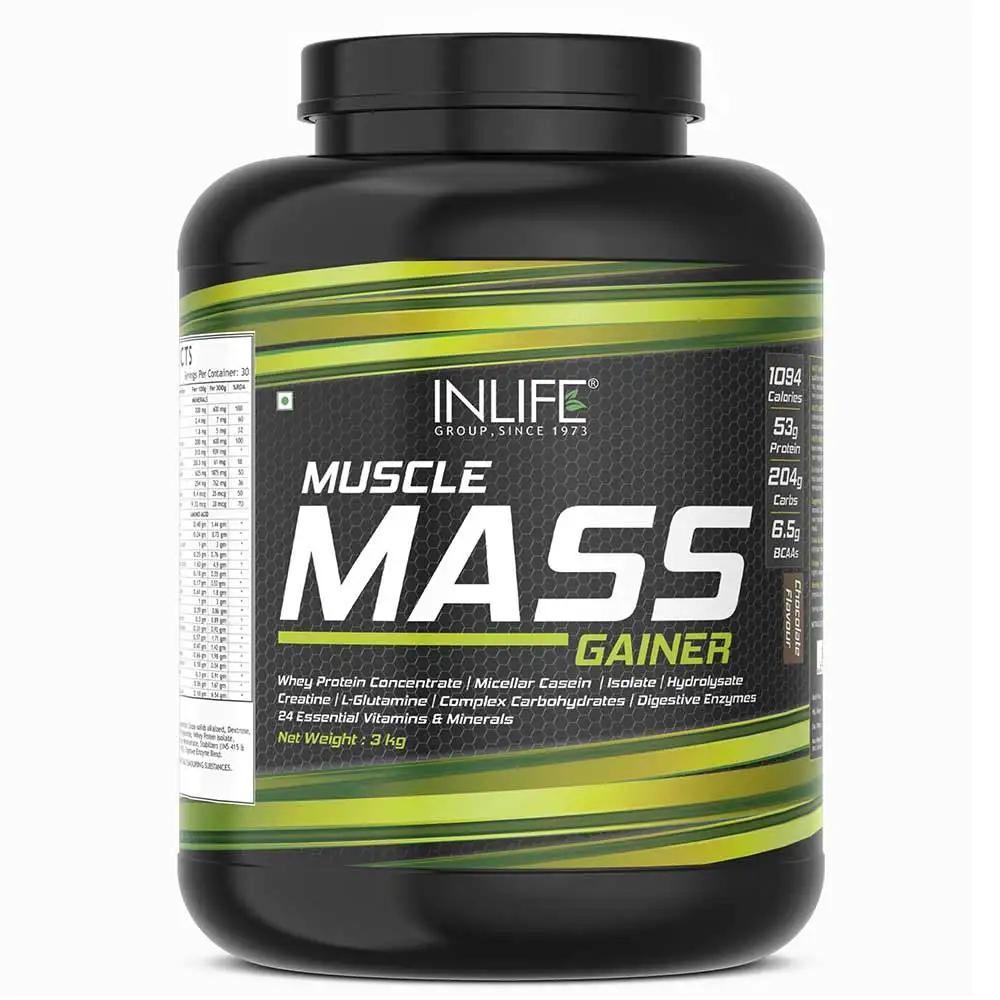 INLIFE Muscle Mass Gainer Protein Powder with Whey Protein,  6.6 lb  Chocolate