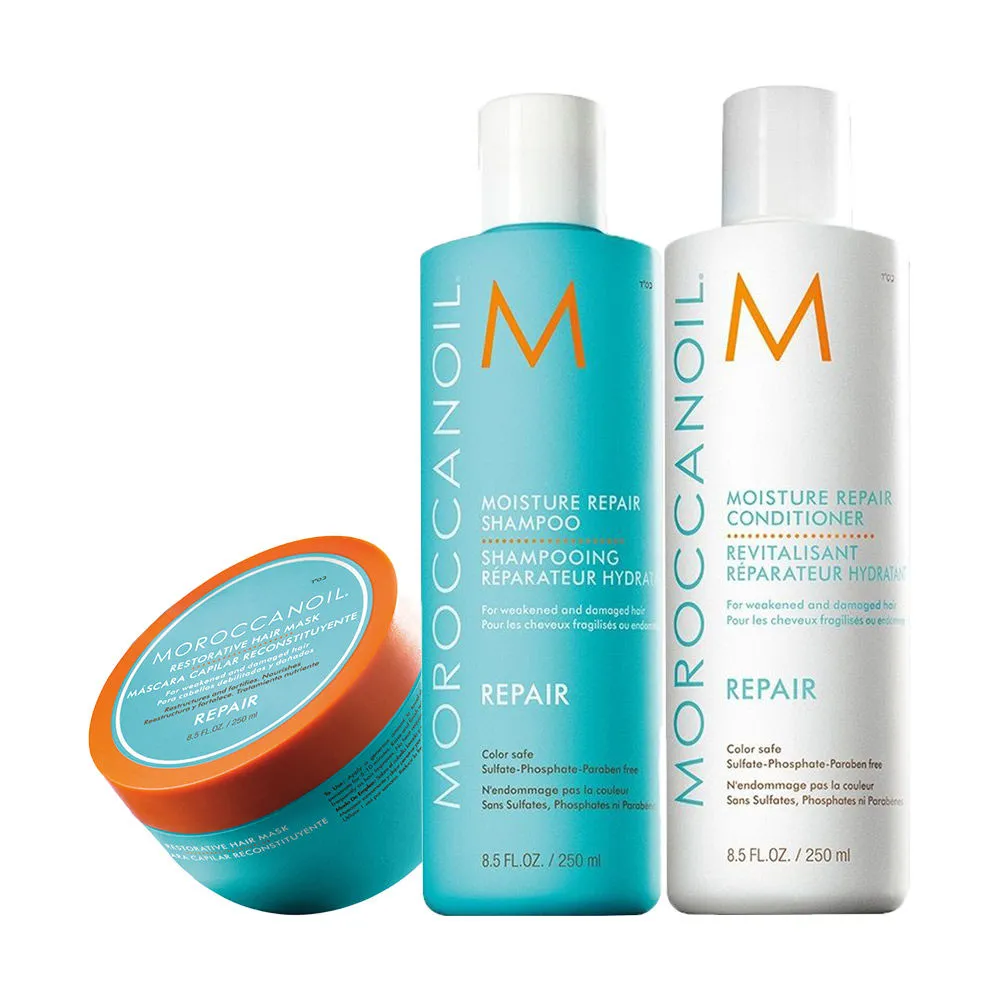 Moroccanoil Moisture Repair Shampoo, Conditioner And Restorative Mask