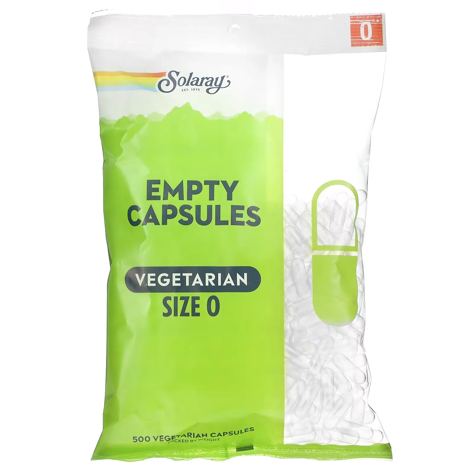 Empty Vegetarian Capsules, Size 0, 500 Vegetarian Capsules