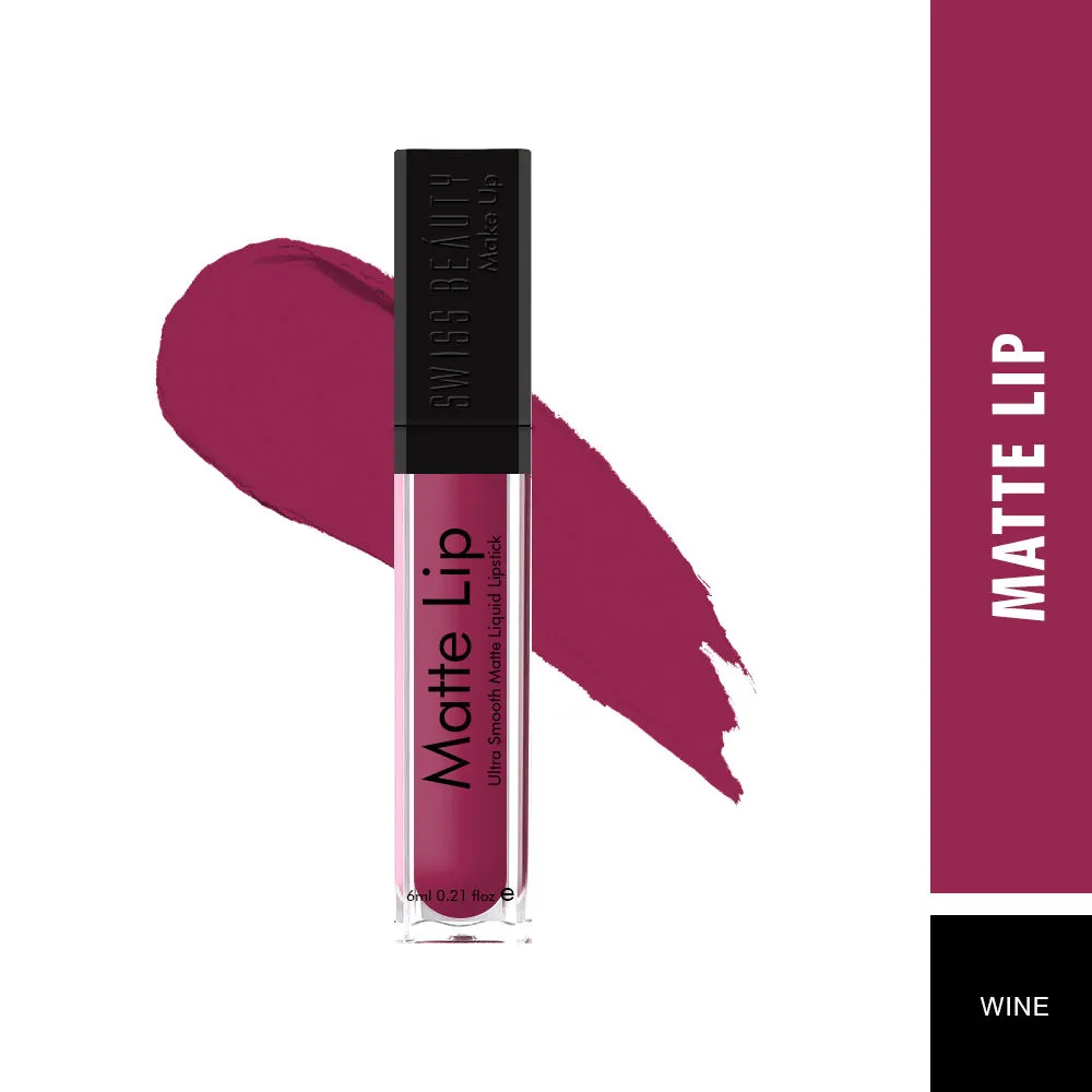 Swiss Beauty Matte Lip Ultra Smooth Matte Liquid Lipstick - 33 Wine