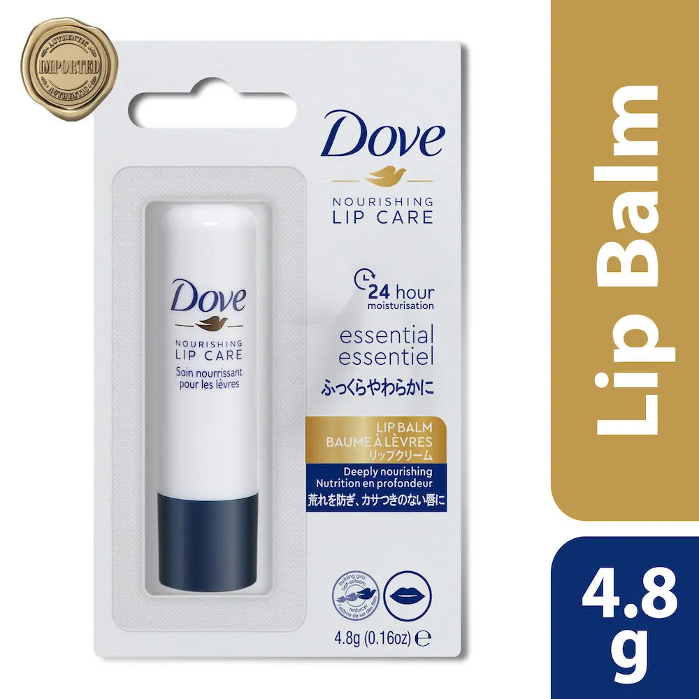 Dove Essential Nourishing Lip Care | Lip Balm |24 hours Hydration | Imported | 4.8gm