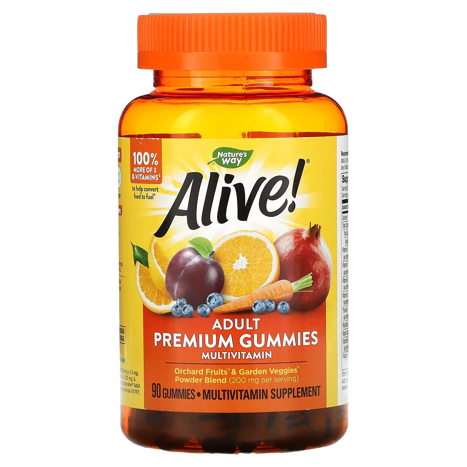 Alive! Adult Premium Gummies Multivitamin, Grape and Cherry, 90 Gummies