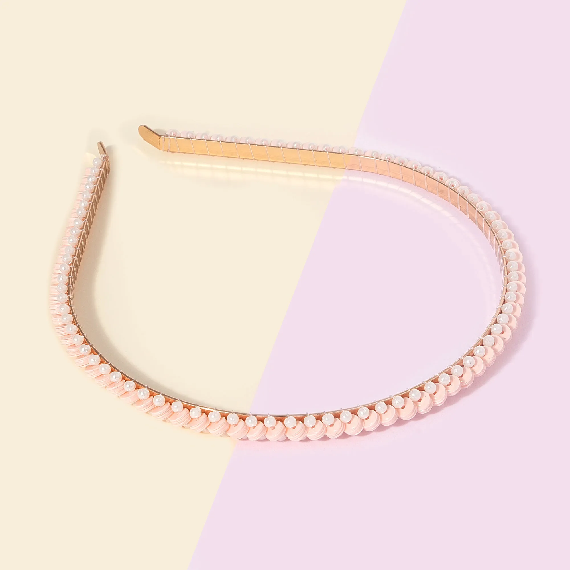 Belleziya Peach Sequins & Gold Finish Headband