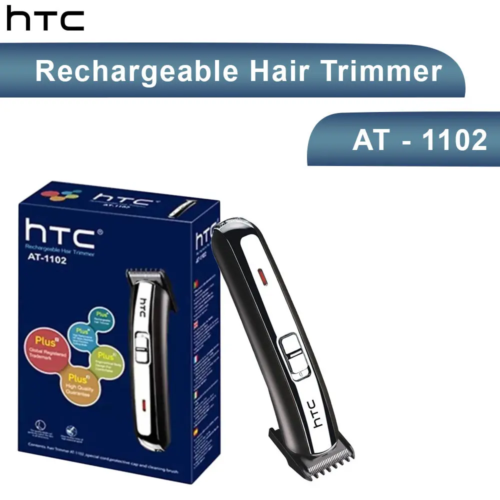 HTC AT-1102 Corded & Cordless Trimmer for Men  (Silver)