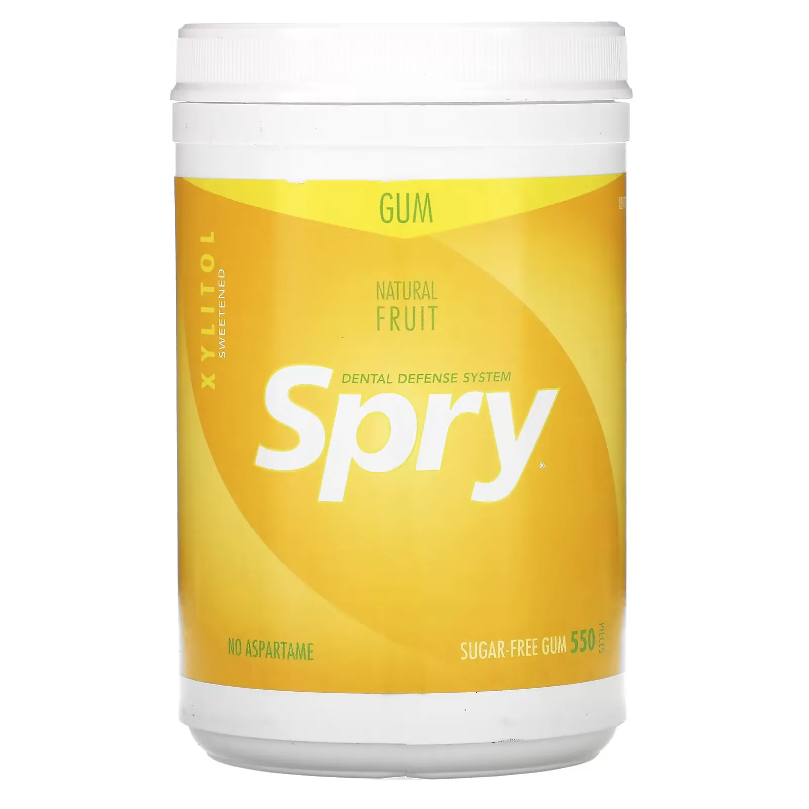 Spry, Chewing Gum, Natural Fruit, Sugar Free, 550 Pieces