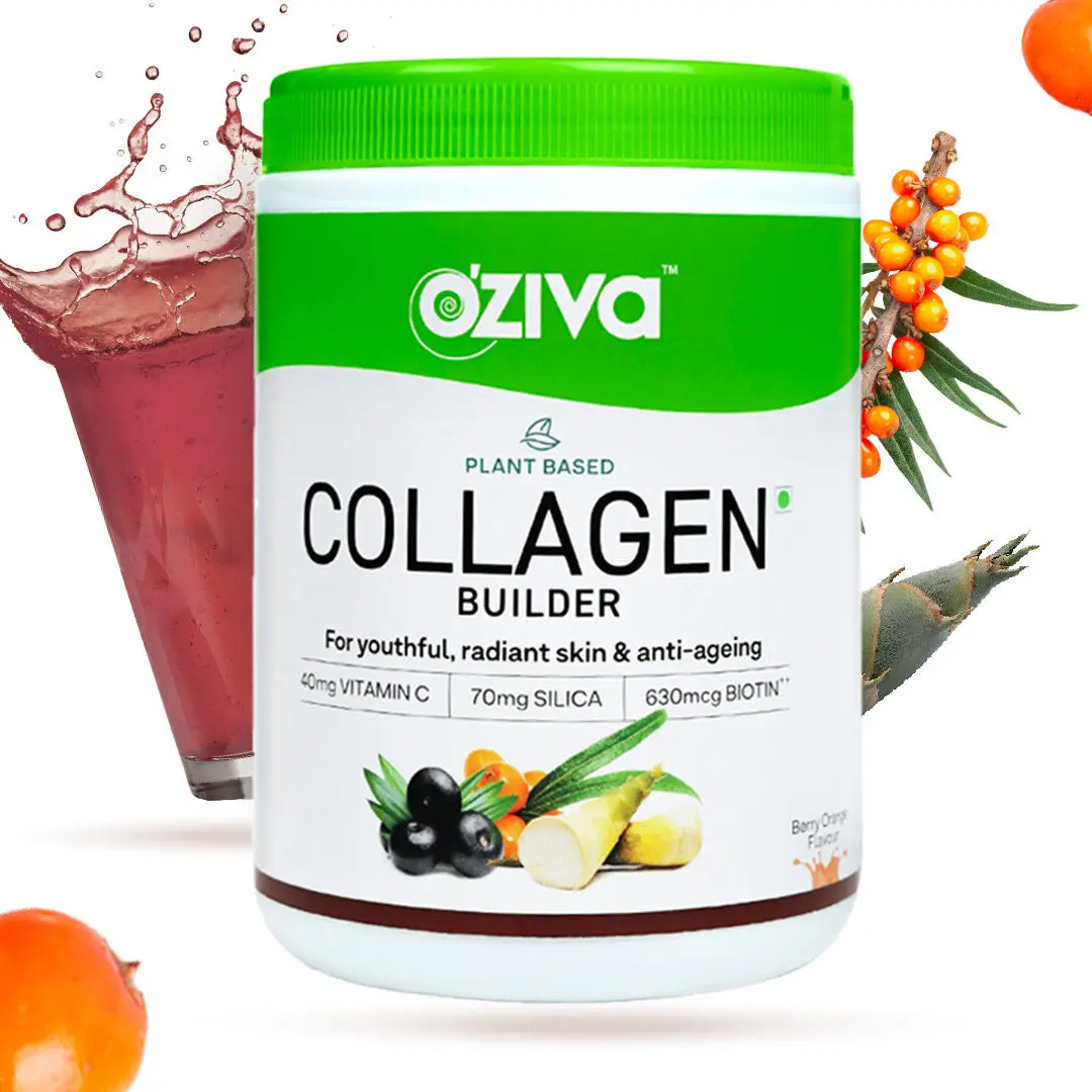 OZiva Plant Based Collagen Builder for Youthful, Radiant Skin & Anti-Ageing, 250g