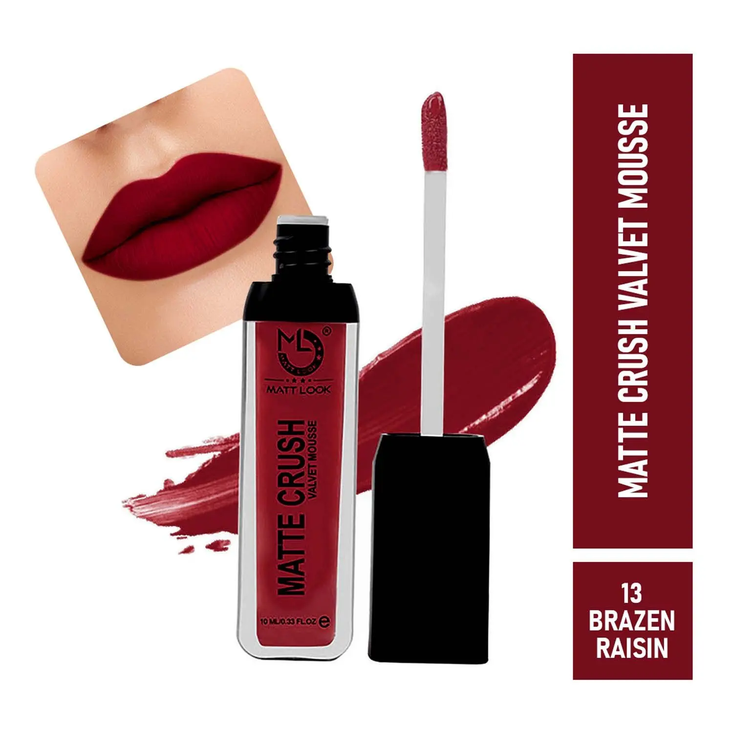 Matt look Matte Crush Velvet Mousse Lipstick, Brazen Raisin (10ml)