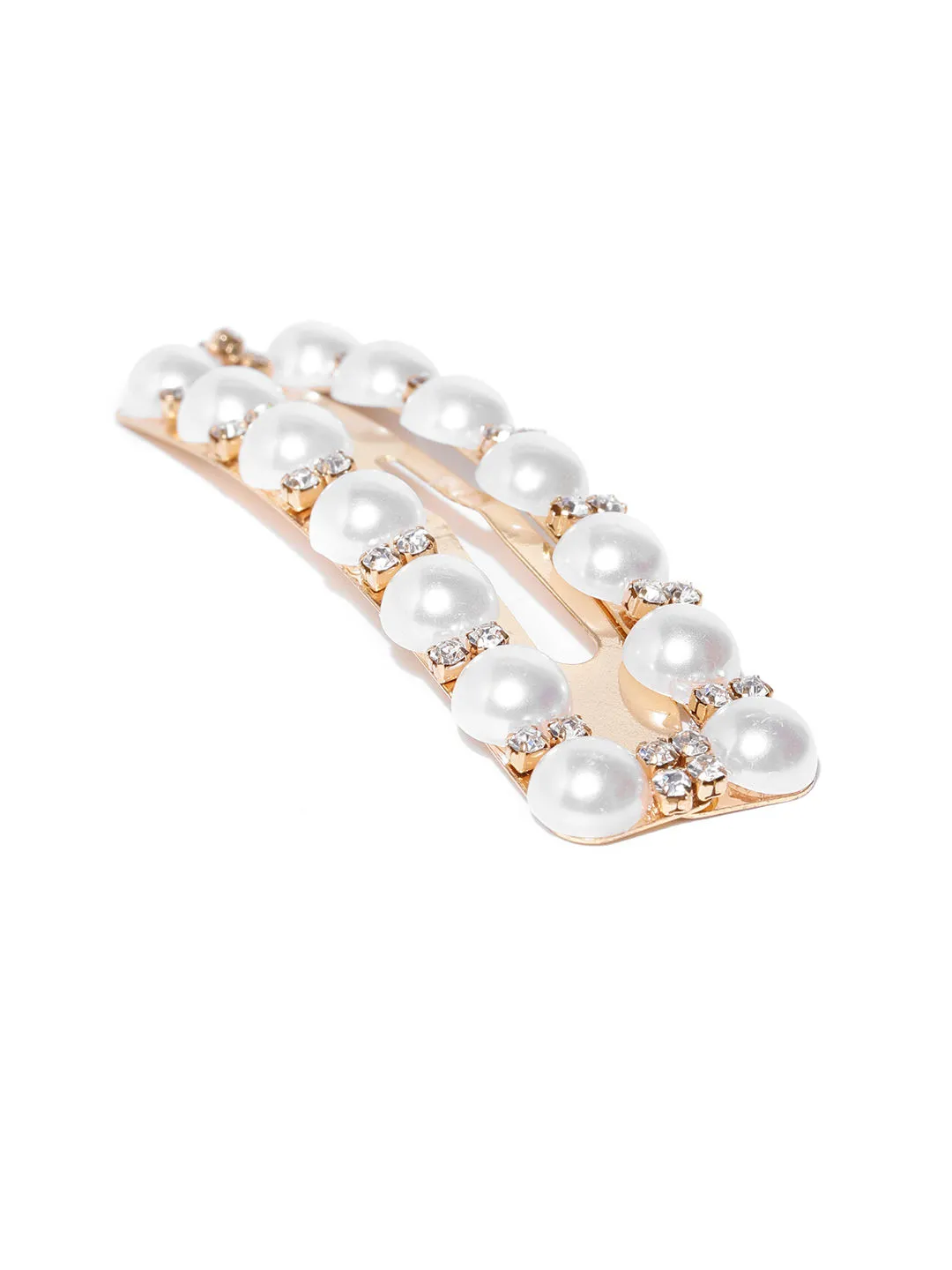 Blueberry Pearl Detailing Square Shape Hair Clip