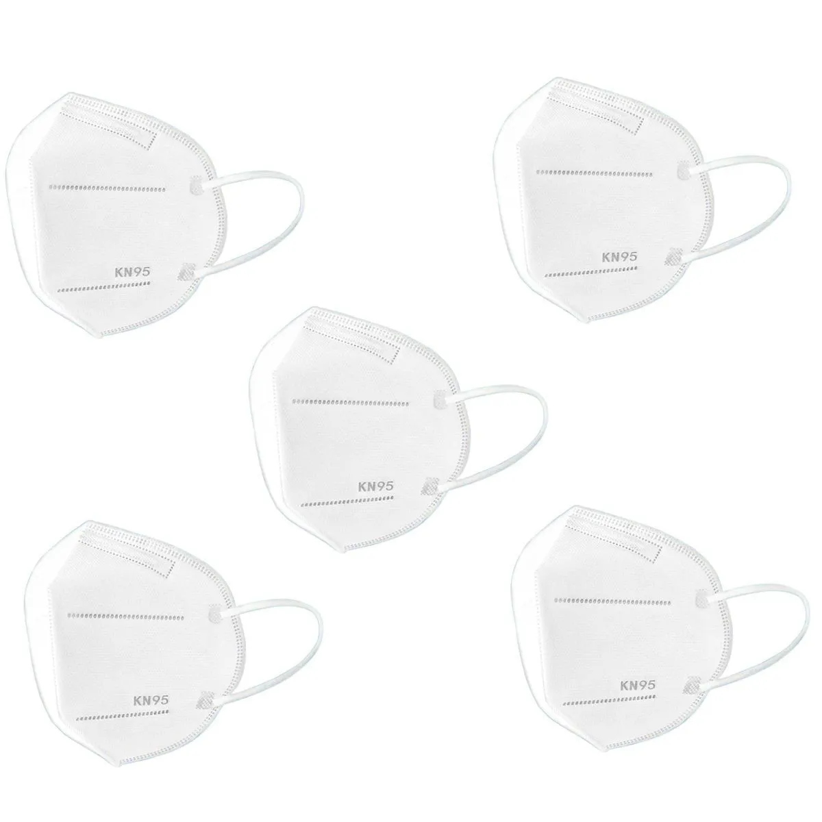 OOMPH Pack Of 5 Kn95/n95 Anti-pollution Reusable 5 Layer Mask- White