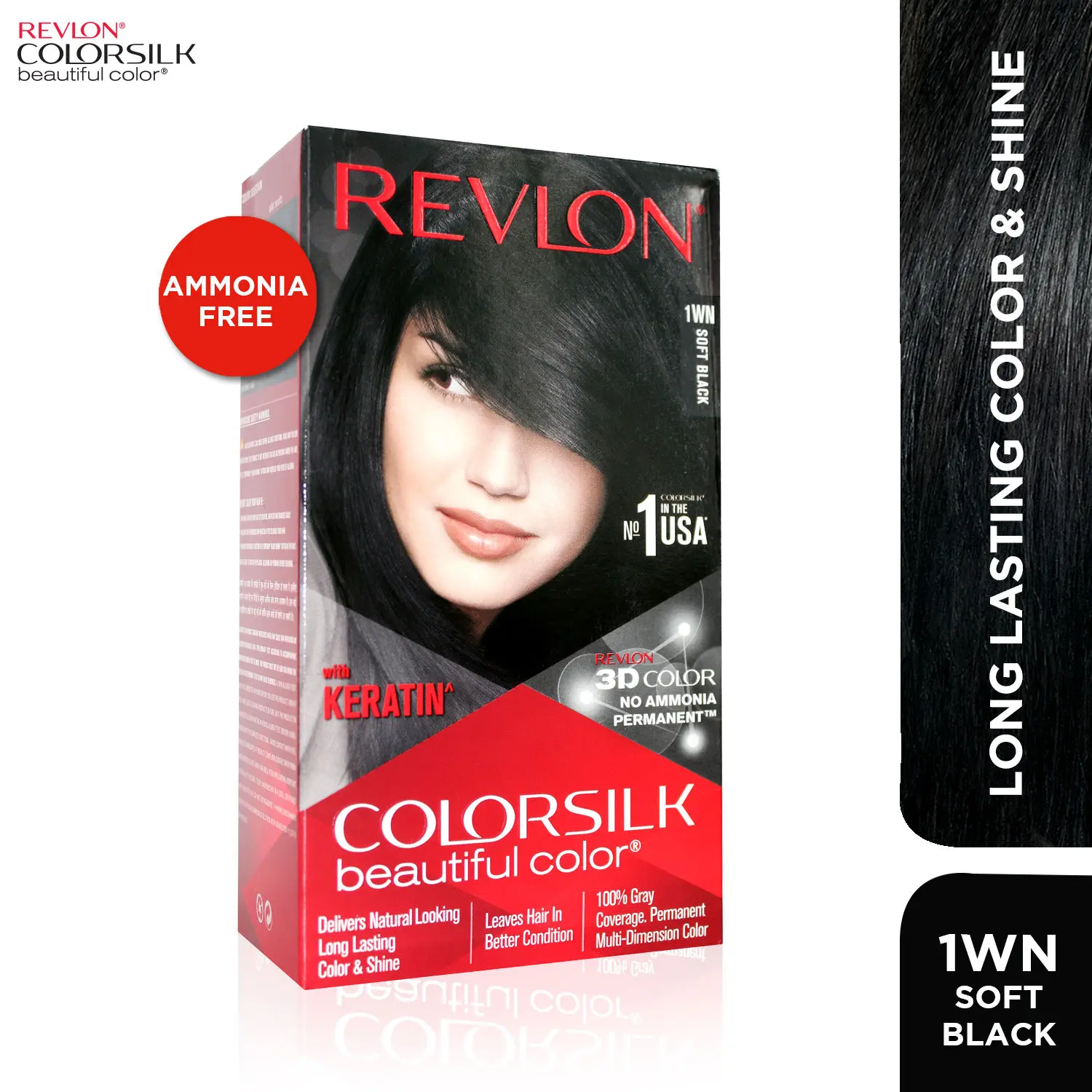 Revlon Colorsilk Hair Color with Keratin - Soft Black 1WN