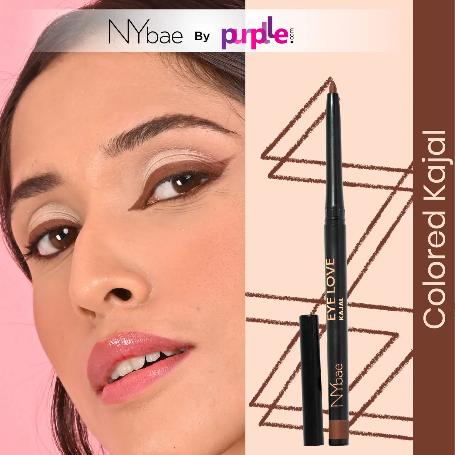 NY Bae Colored Kajal - Brown Babe (0.3 g) | Rich Matte Finish | Lasts Up to 8 Hours | Smooth Application | Waterproof | Smudgeproof