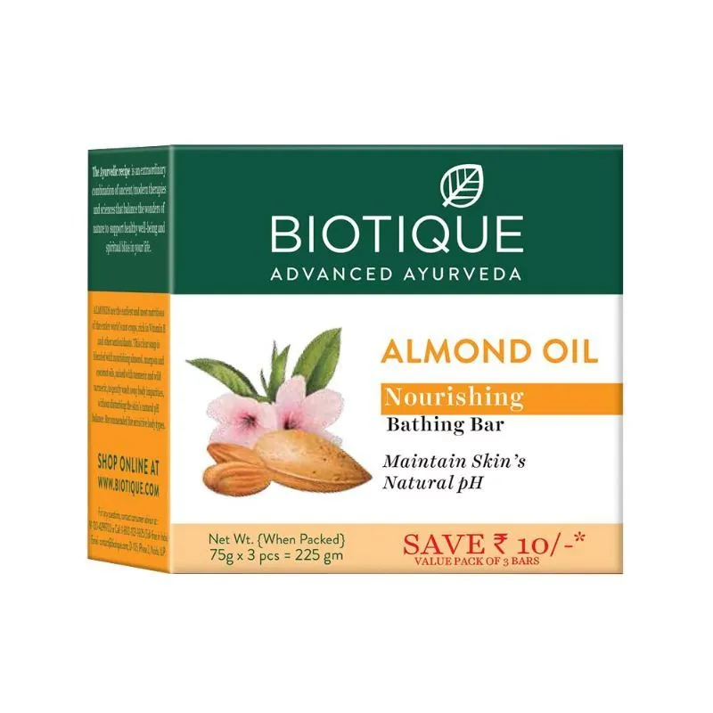 Biotique Bio Almond Oil Nourishing Body Soap Save Rs.10 (Pack of 3)