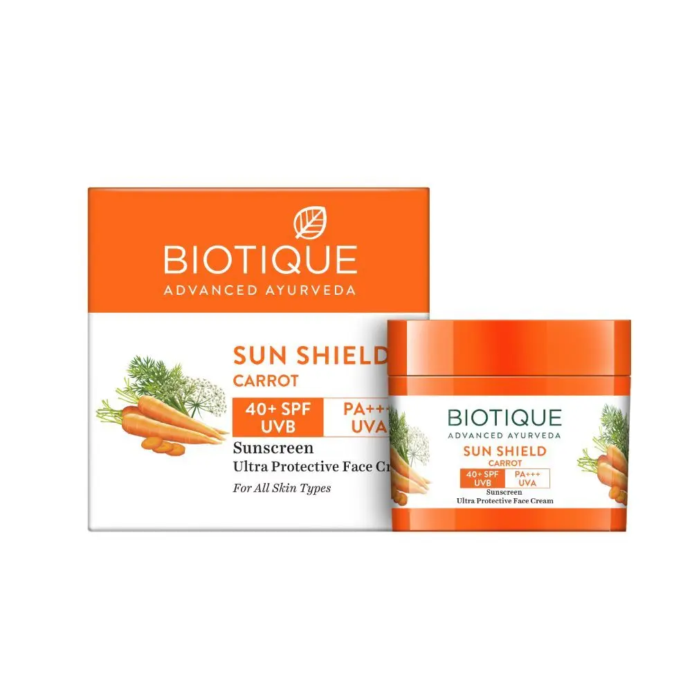 Biotique Sun Shield Carrot 40+Spf Sunscreen Cream (50 g)
