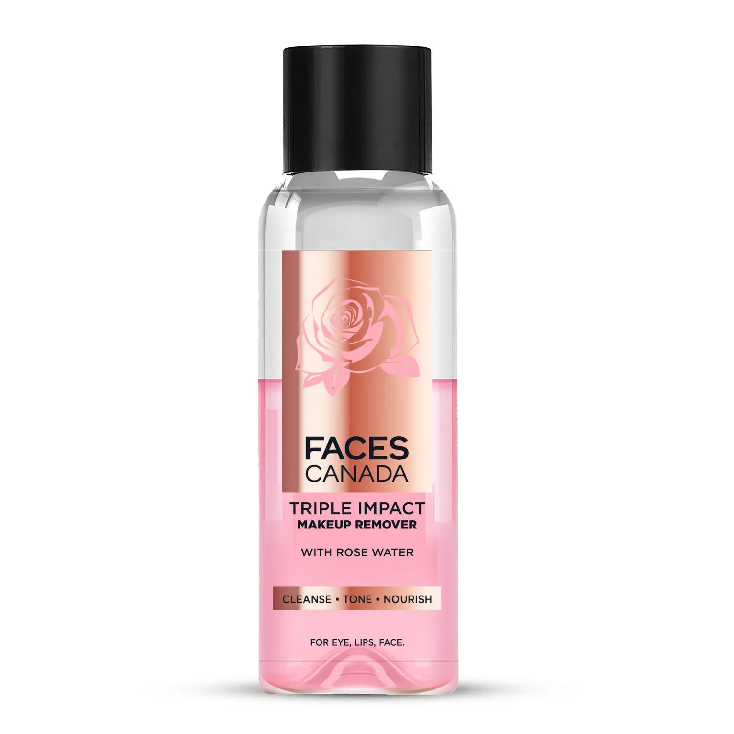 Faces Canada Triple Impact Makeup Remover I Biphasic remover I With Rose Water I 3 in 1 I 120 ml