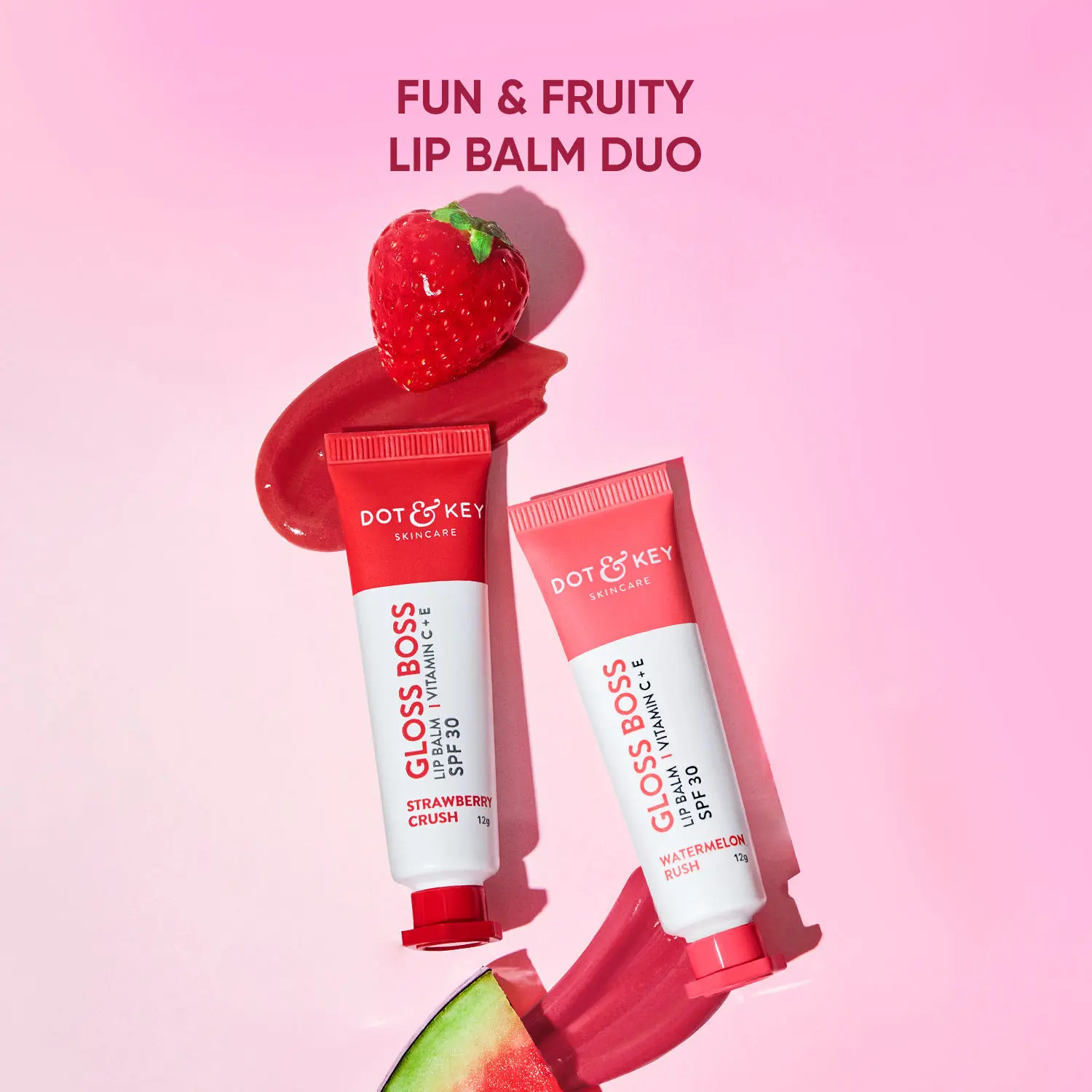 Dot & Key Gloss Boss Lip Balm Gift Set SPF 30 - Watermelon & Cherry, 20g |Lip balm