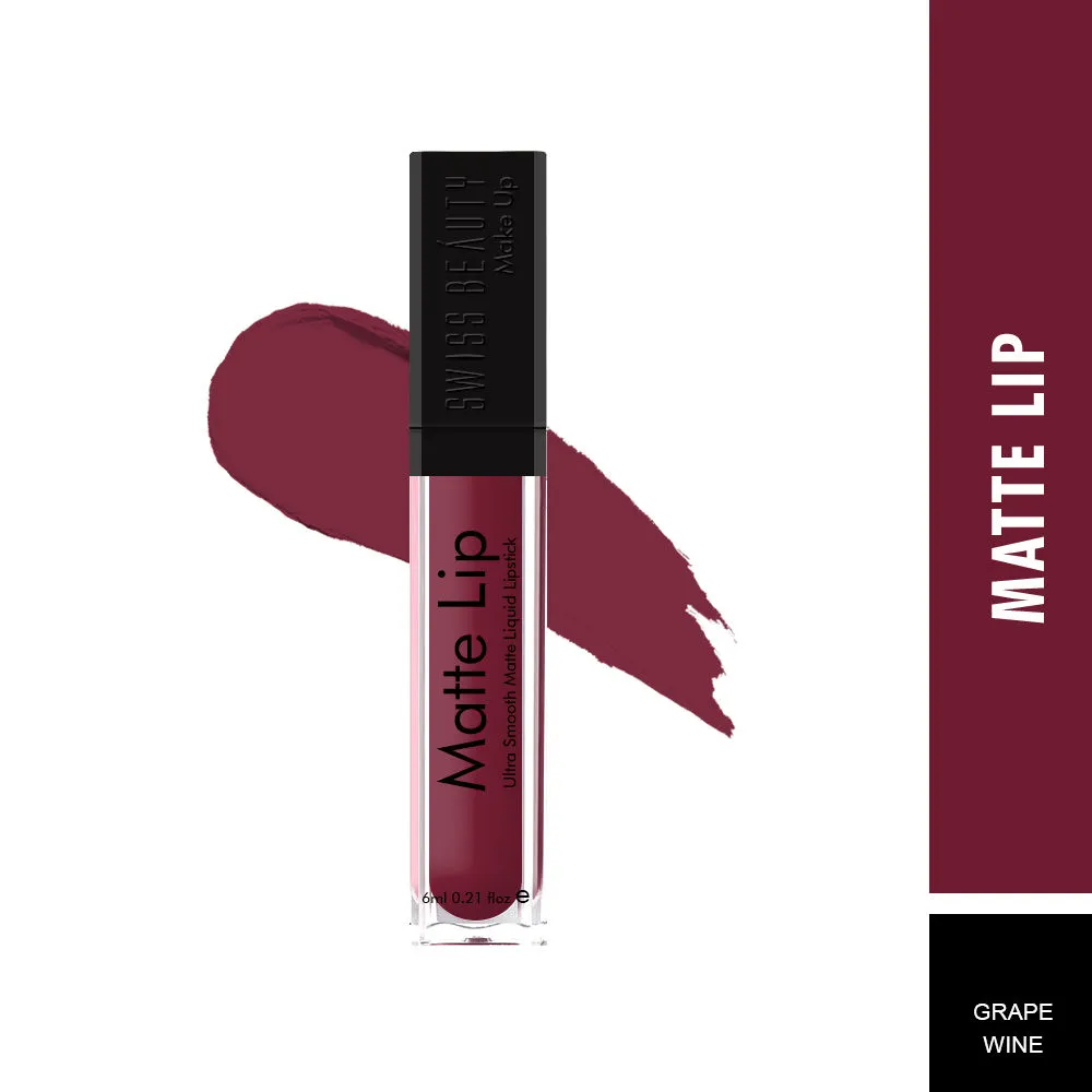 Swiss Beauty Matte Lip Ultra Smooth Matte Liquid Lipstick - Grape Wine