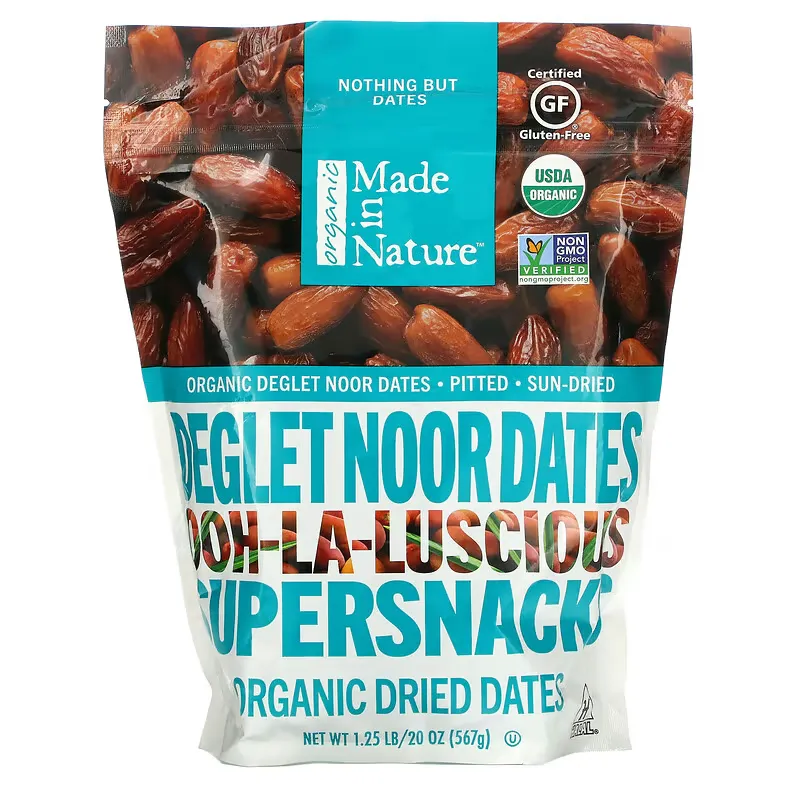 Organic Dried Deglet Noor Dates, Ooh-La-Luscious Supernacks, 20 oz (567 g)