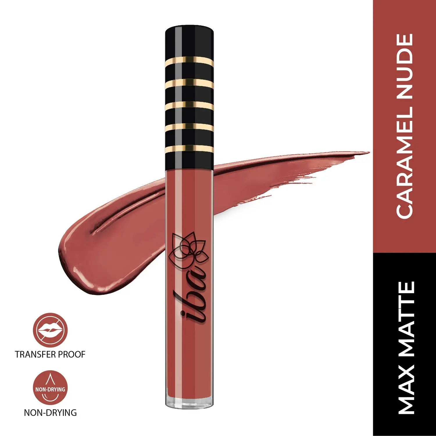 Iba Maxx Matte Liquid Lipstick Shade - Caramel Nude, 2.6Ml | Transfer Proof | Vegan & Cruelty Free