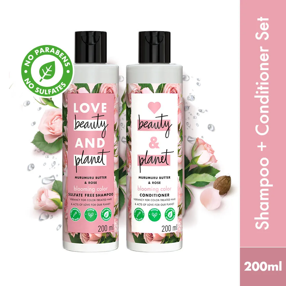 Love Beauty & Planet Murumuru Butter And Rose Blooming Colour Shampoo & Conditioner