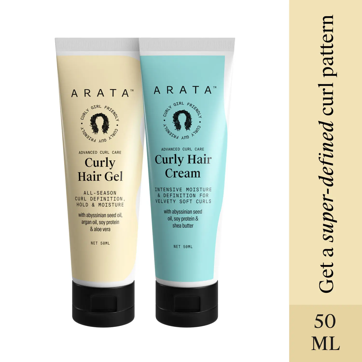 Arata Advanced Curl Care Curly Mini Hair Cream and Mini Hair Gel (100 g)
