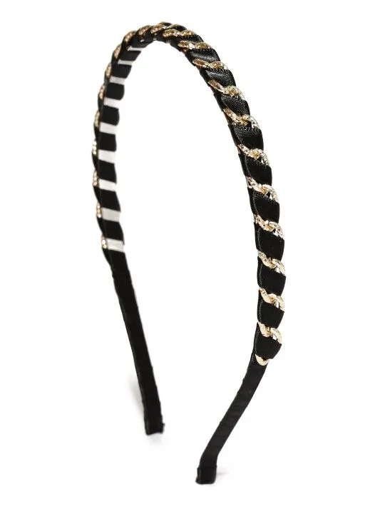 Toniq Black & Gold-Toned Spiral Hairband