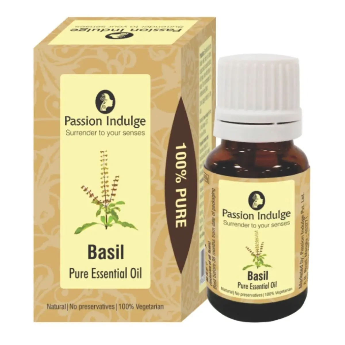 Passion Indulge BASIL Essential oil For improves skin tone and lustre, anti bacterial 10ML