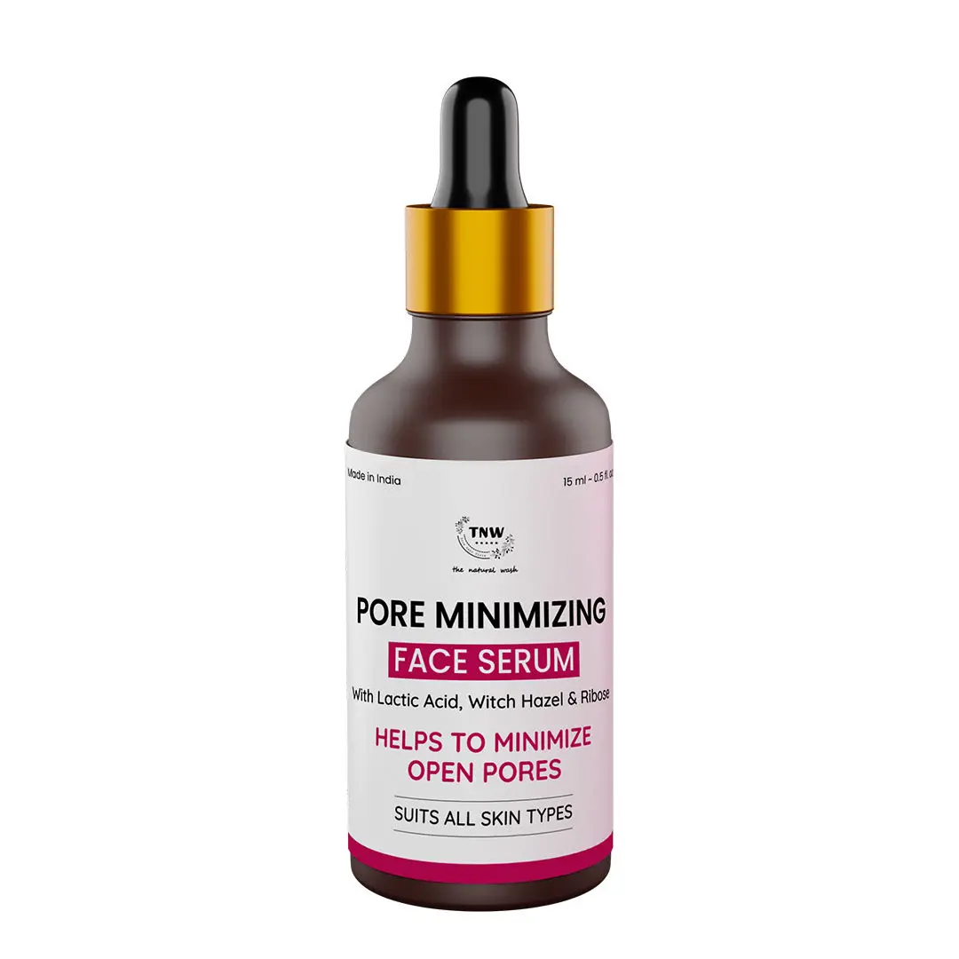 TNW - The Natural Wash Pore Minimizing Serum for Tightening Pores | With Lactic Acid ,Witch Hazel & Ribose | Paraben and Sulphate-Free (15ml)