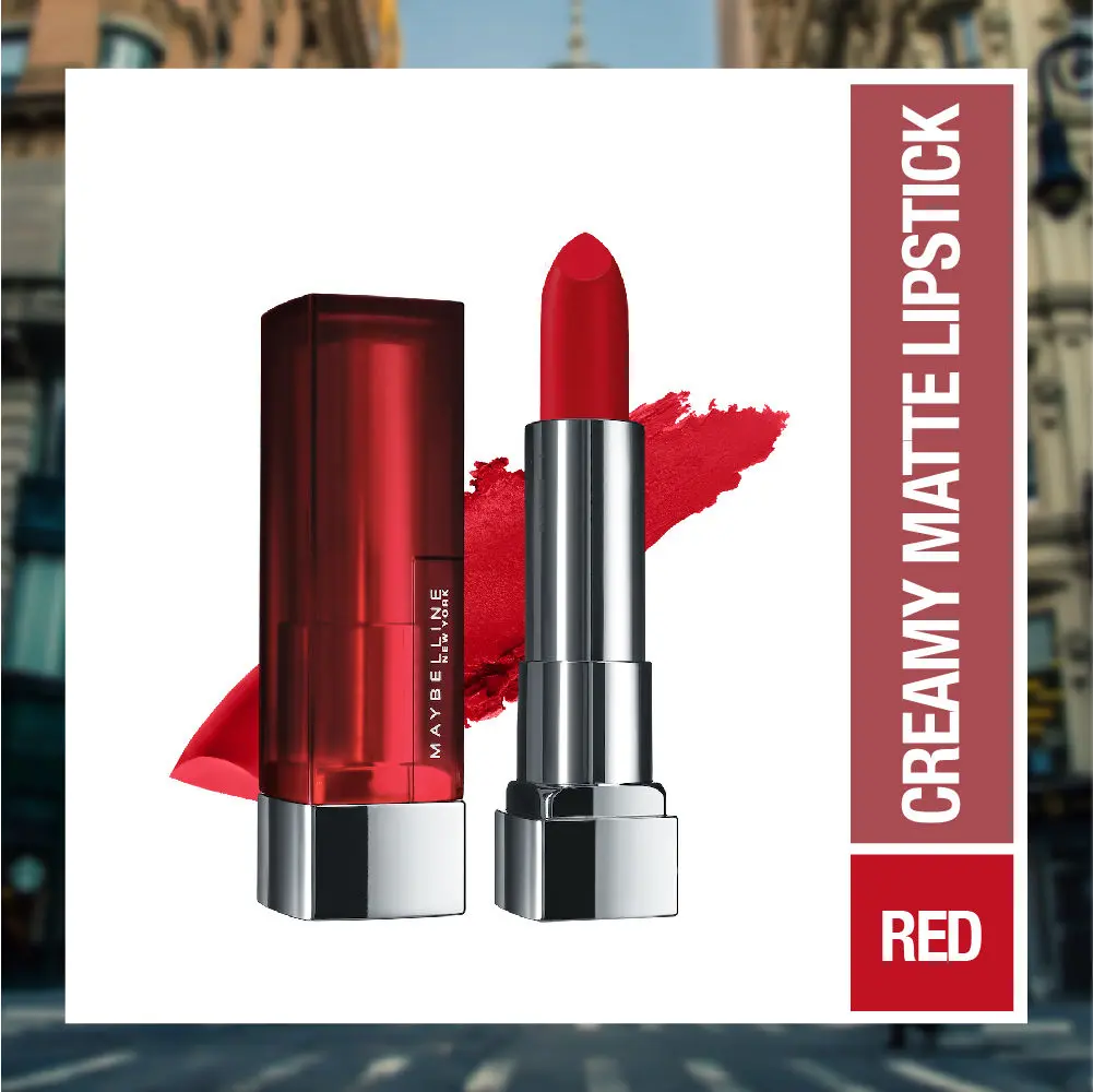 Maybelline New York Color Sensational Creamy Matte Lipstick, 640 Red Liberation (3.9 g)