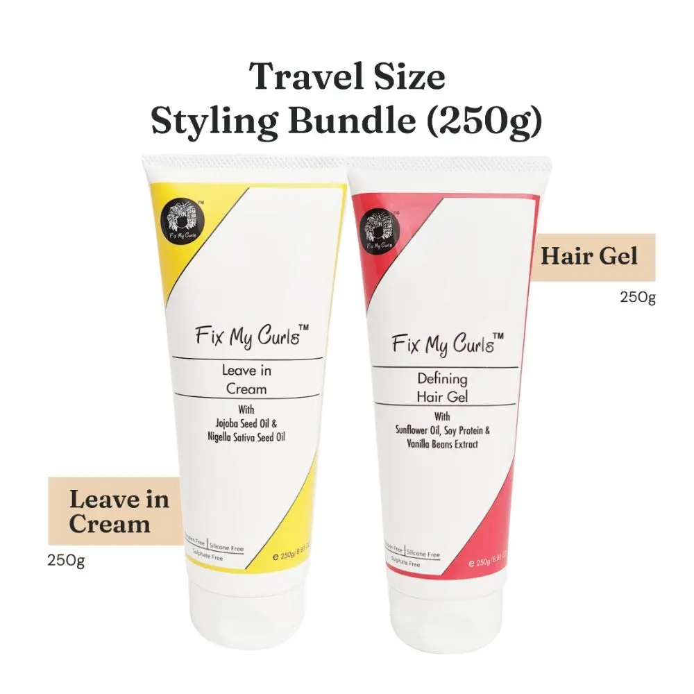 Fix My Curls Styling Bundle With Defining Hair Gel And Leave In Cream, 250ML Each