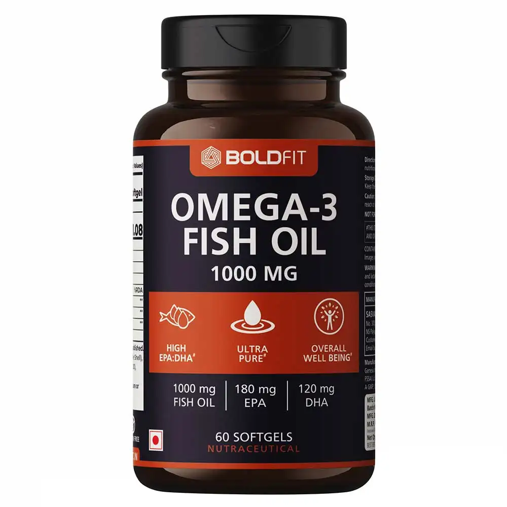 Boldfit Omega-3 Fish Oil,  60 softgels