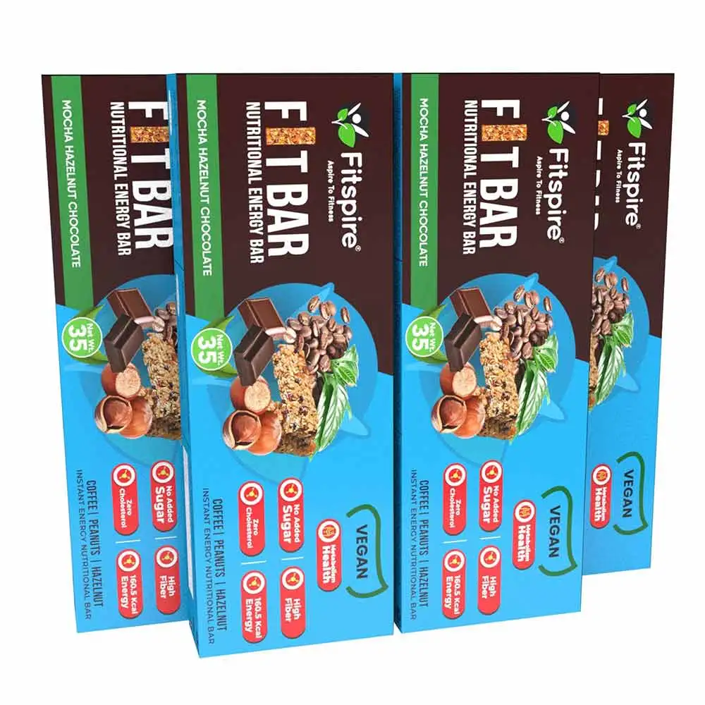 Fitspire Nutritional Energy Fit Bar,  1 bar(s)  Mocha Hazelnut Chocolate Pack of 4