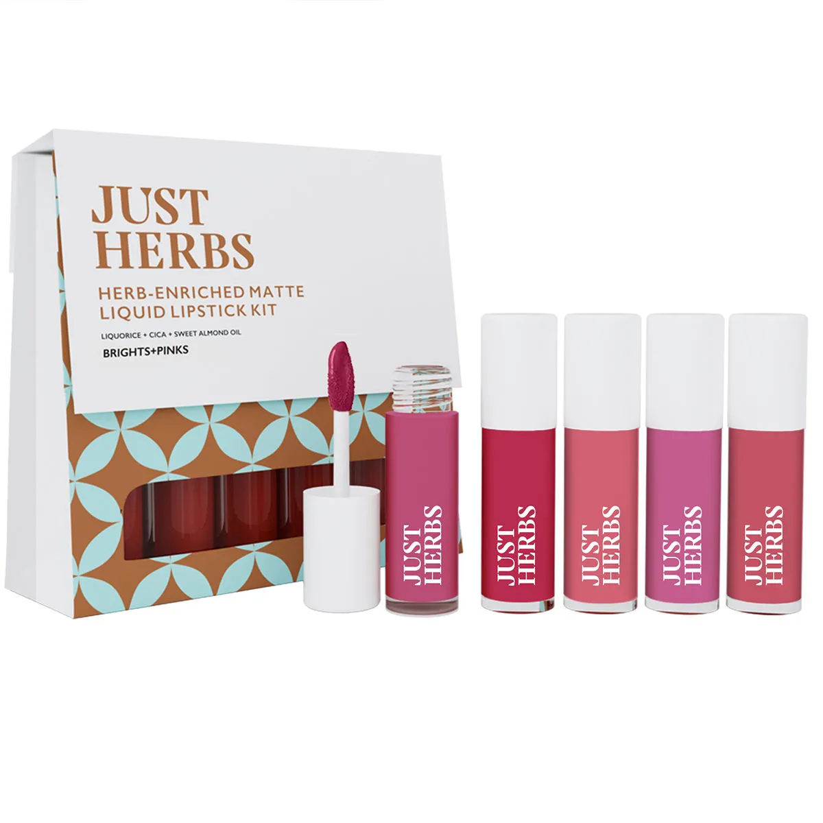 Just Herbs Matte Liquid Lipstick Brights & Pinks - Set of 5