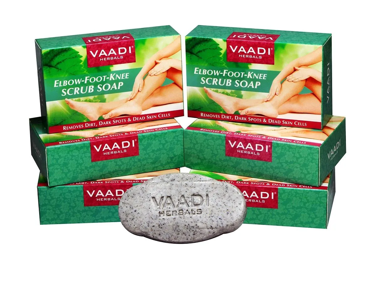 Vaadi Herbals Super Value Pack Of 6 Elbow-Foot-Knee Scrub Soaps