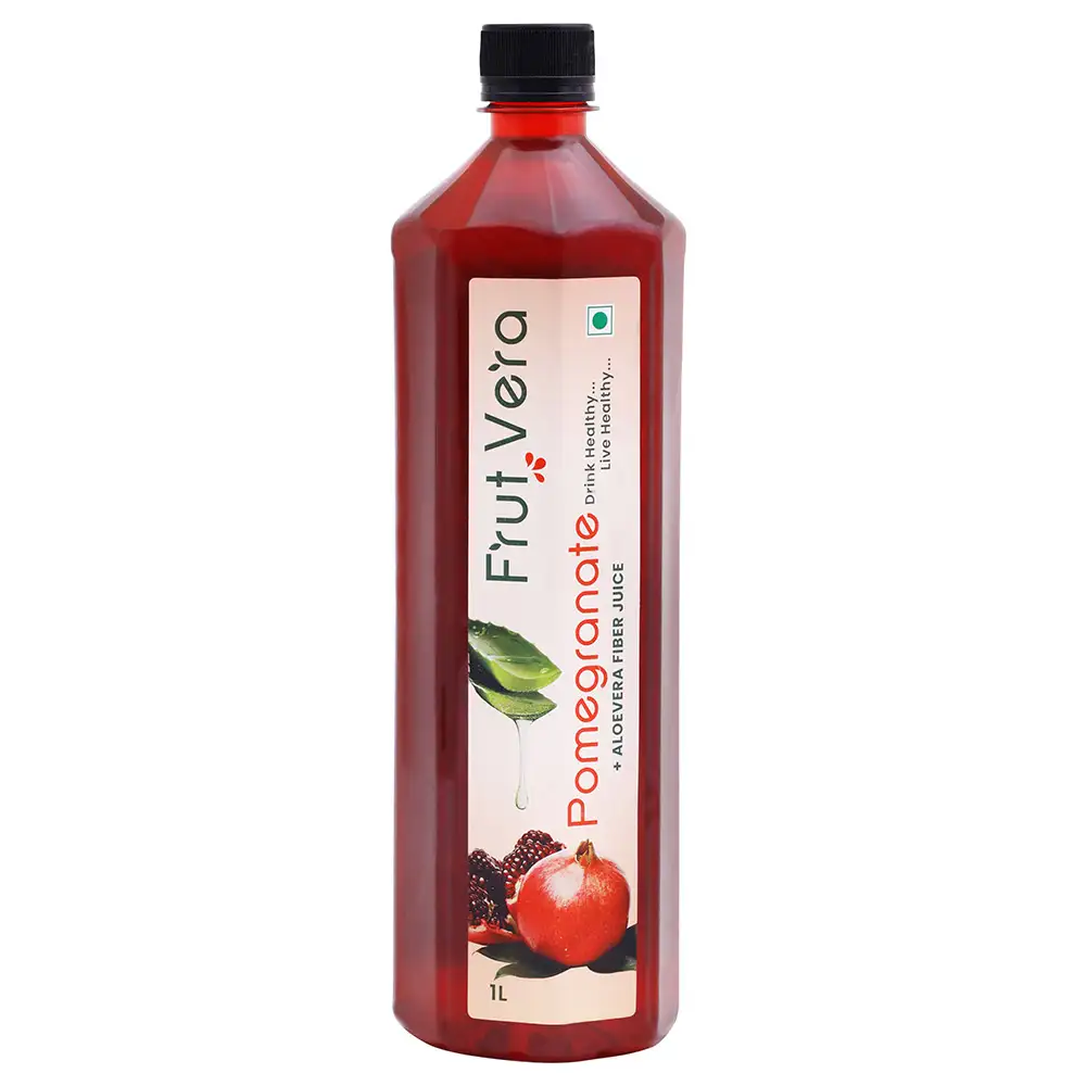 FrutVera Pomegranate + Aloevera Fiber Juice,  Unflavoured  1 L