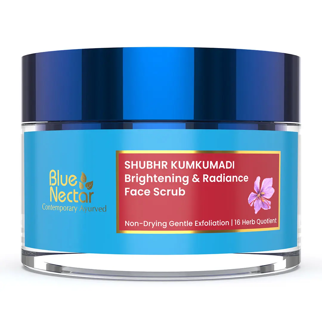 Blue Nectar Ayurvedic Brightening & Radiance Detan Face Scrub (16 Herbs, 50 g)