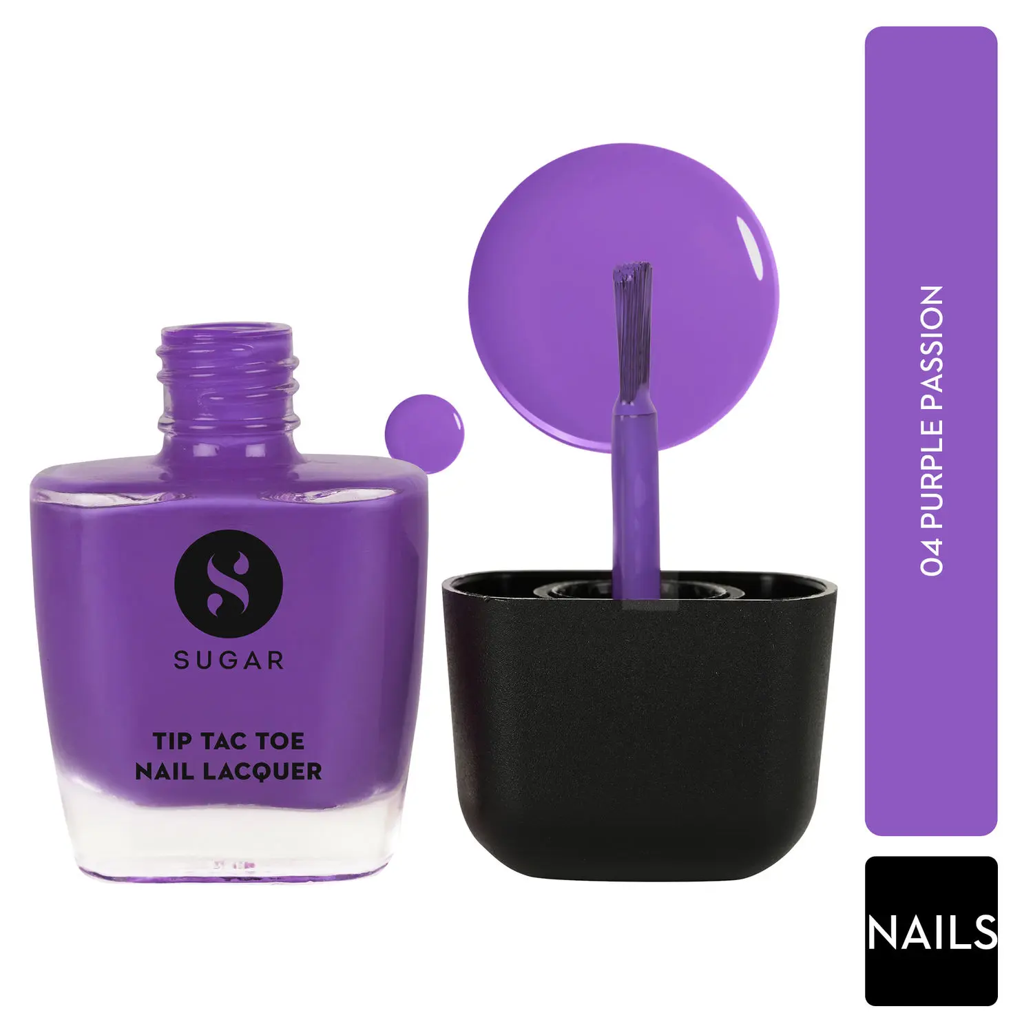 SUGAR Cosmetics Tip Tac Toe Nail Lacquer Classic - 04 Purple Passion 