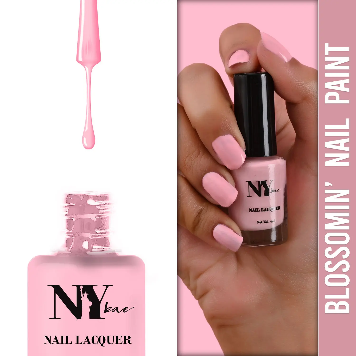 NY Bae Blossomin' Nail Lacquer - Lavender You 8 (6 ml) | Lavender | Glossy Finish | Rich Pigment | High Shine | Chip Resistant | Long lasting | Streak-free Application | Cruelty Free