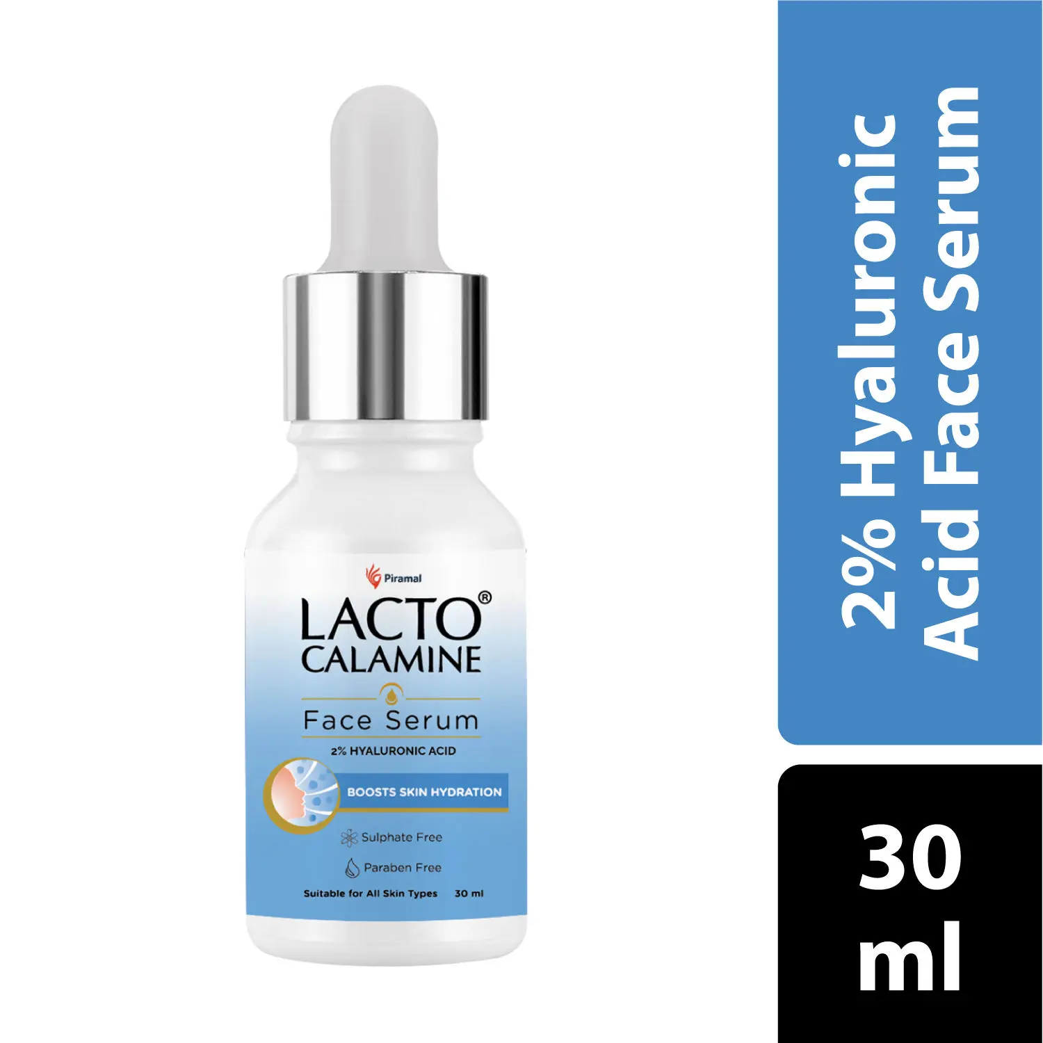 Lacto Calamine 2% Hyaluronic acid face serum, for Boosts skin hydration. Suitable for all skin types. No Parabens, No Sulphates (30 ml)