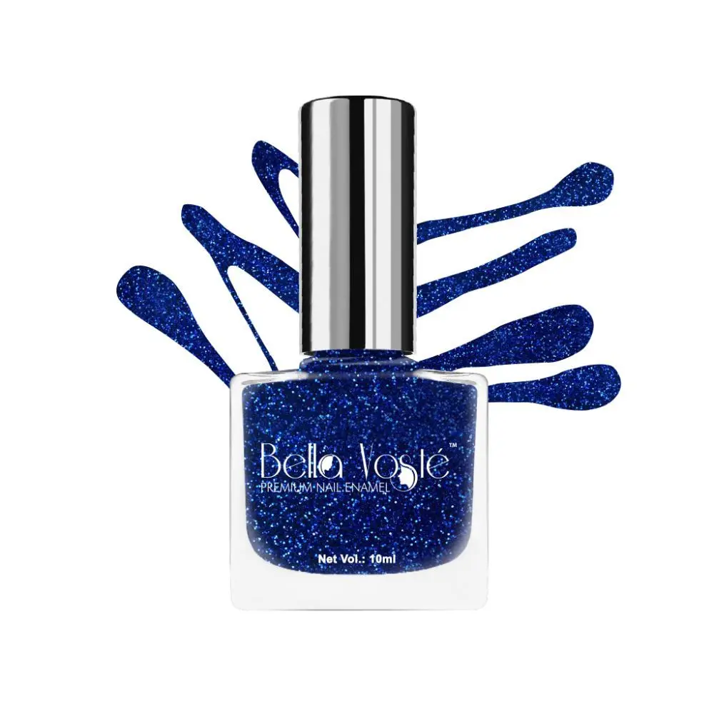 Bella Voste Blue Glitter Nail Paint 58 GL (10 ml)